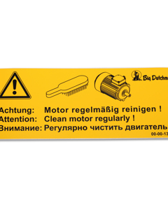 Aufkleber D/GB/RUS: Motor regelmäßig reinigen...